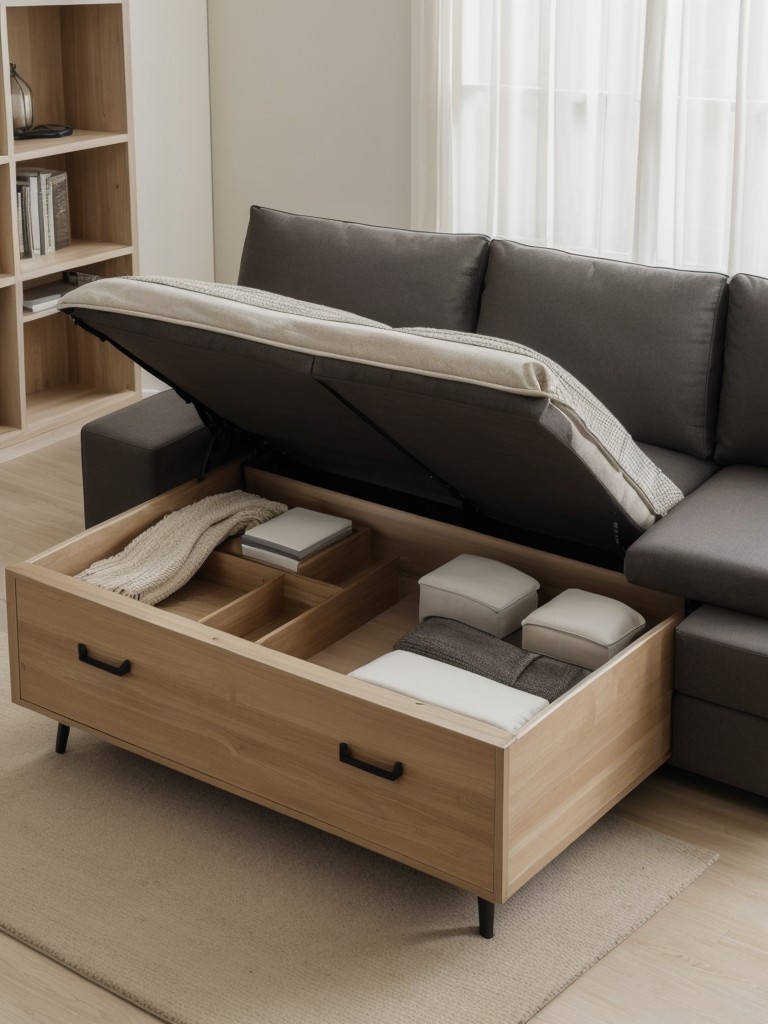 Embrace multifunctional furniture, such as a sofa bed or a coffee table with hidden storage compartments.