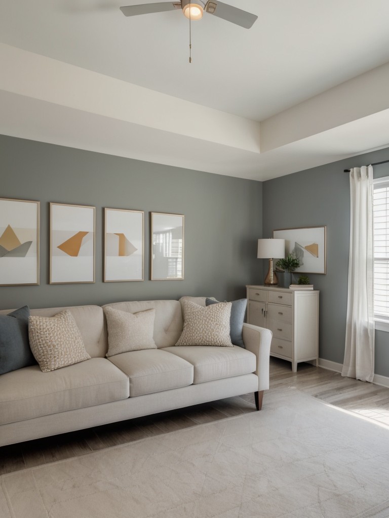 Use a cohesive color palette throughout the L-shape to create a harmonious and visually pleasing overall design.