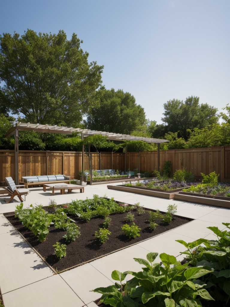 Design a community garden where residents can grow their own plants and vegetables, fostering a sense of community and sustainability.