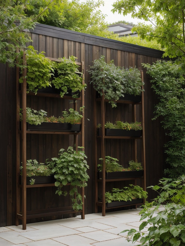 Use vertical gardening techniques by installing living walls or trellises to maximize greenery in limited outdoor spaces.