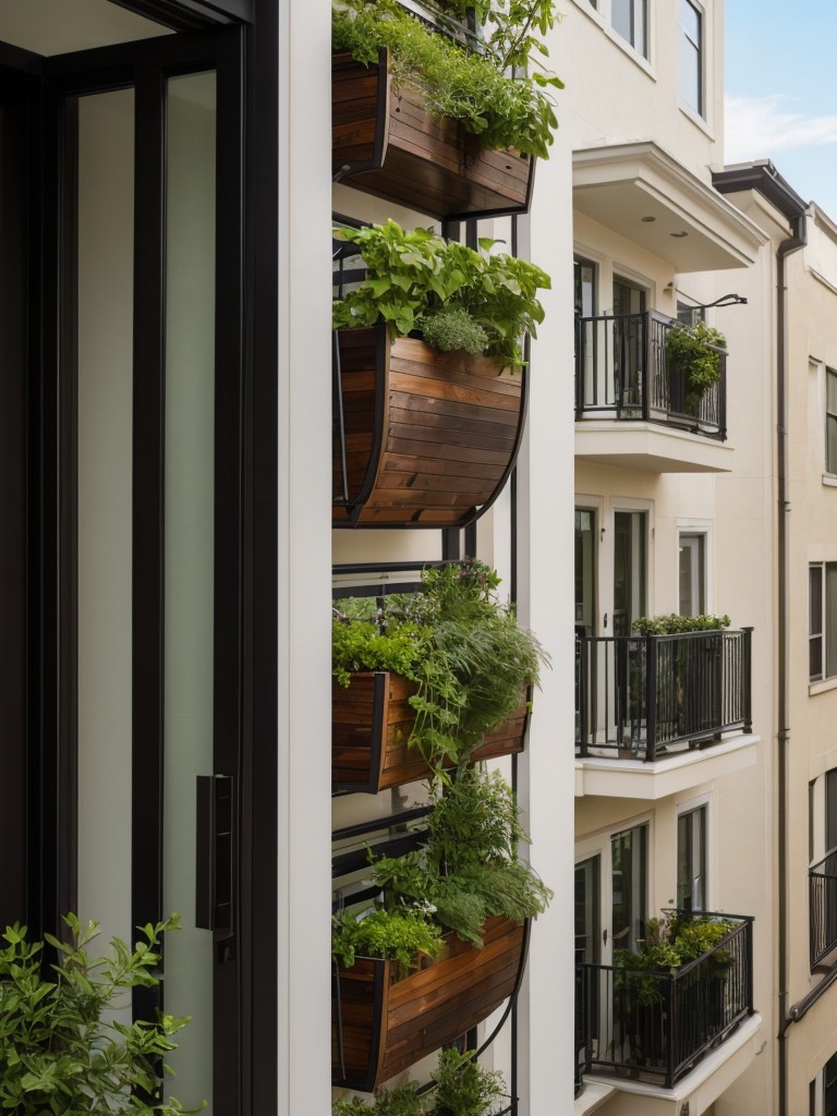 Utilize narrow spaces efficiently by installing vertical gardens or herb gardens on balconies or narrow walkways.