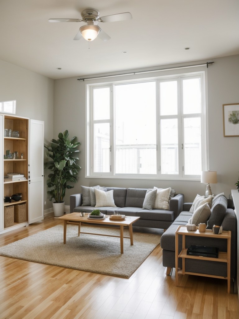 Create designated zones for different activities, such as a dining area, a work/study space, and a relaxation corner, to make your large studio apartment feel more organized and purposeful.