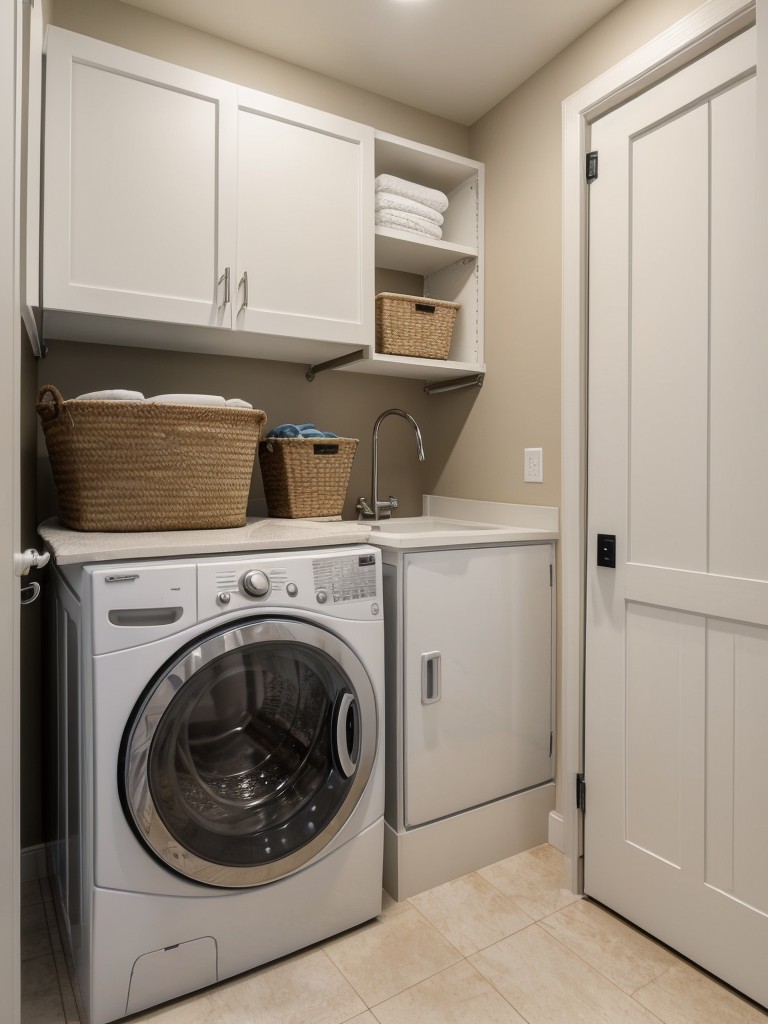 Incorporating a dedicated laundry area within your basement apartment, including space-saving washer-dryer combos and built-in storage for laundry essentials.