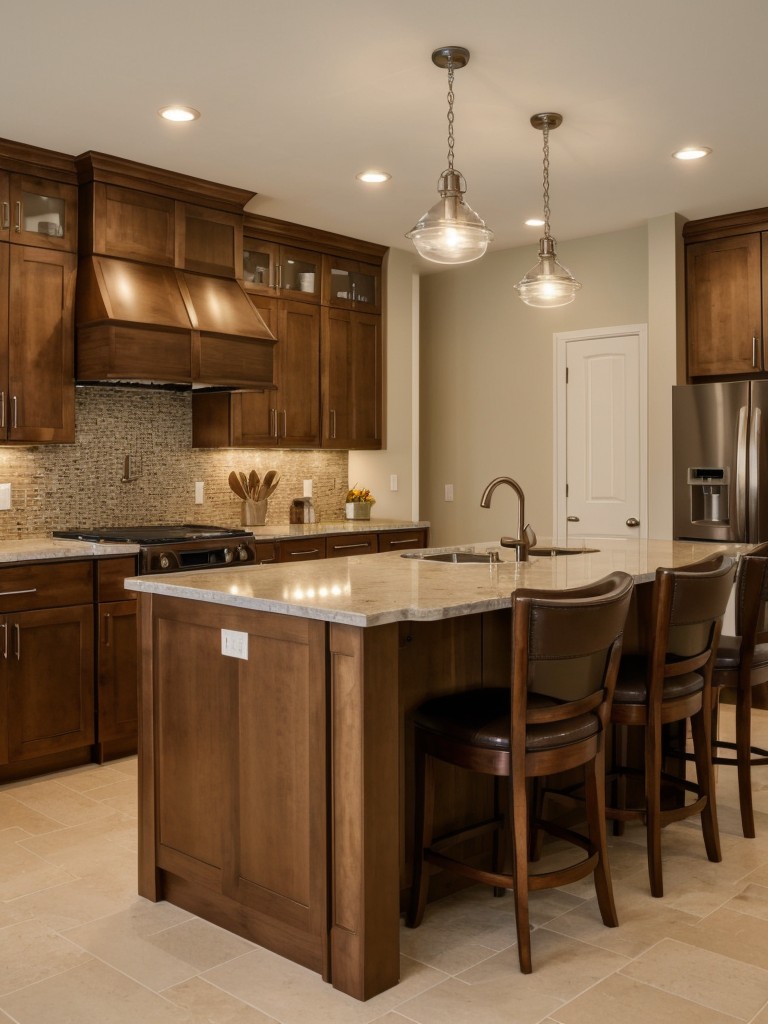 Consider installing under-cabinet lighting to brighten up the kitchen workspace.