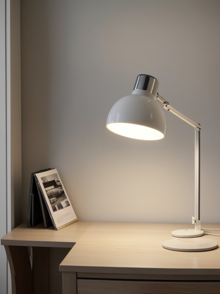 Opt for portable task lights that can be moved around as needed, such as desk lamps or clip-on lights.