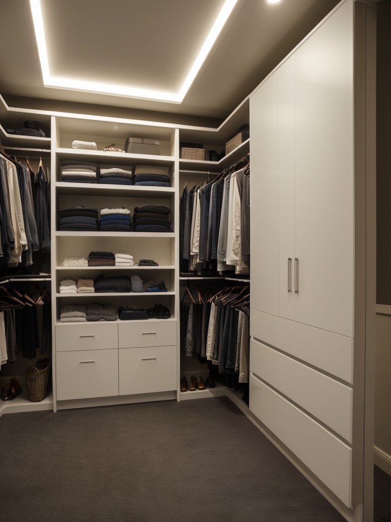 Use battery-powered or rechargeable motion-sensing lights for closets or dark corners that need occasional illumination.