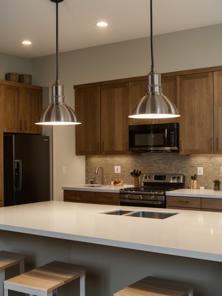 Utilize plug-in wall lights with adjustable arms for focused lighting in areas like the kitchen or workspace.