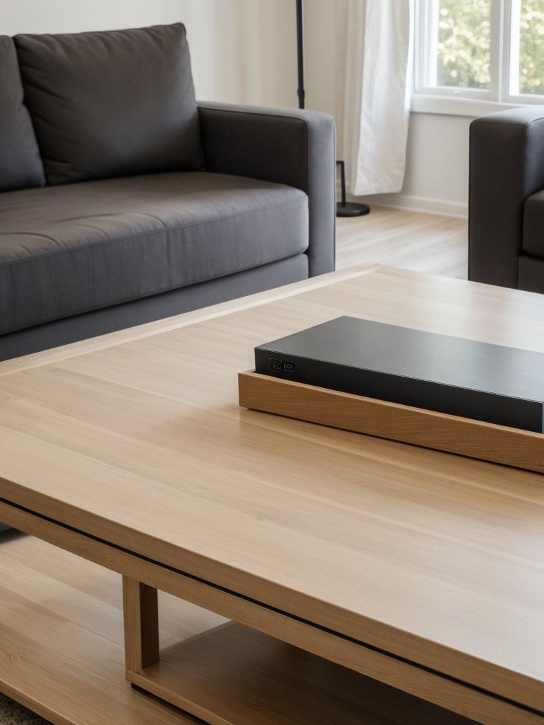 Invest in a stylish, yet practical, coffee table that doubles as additional storage.