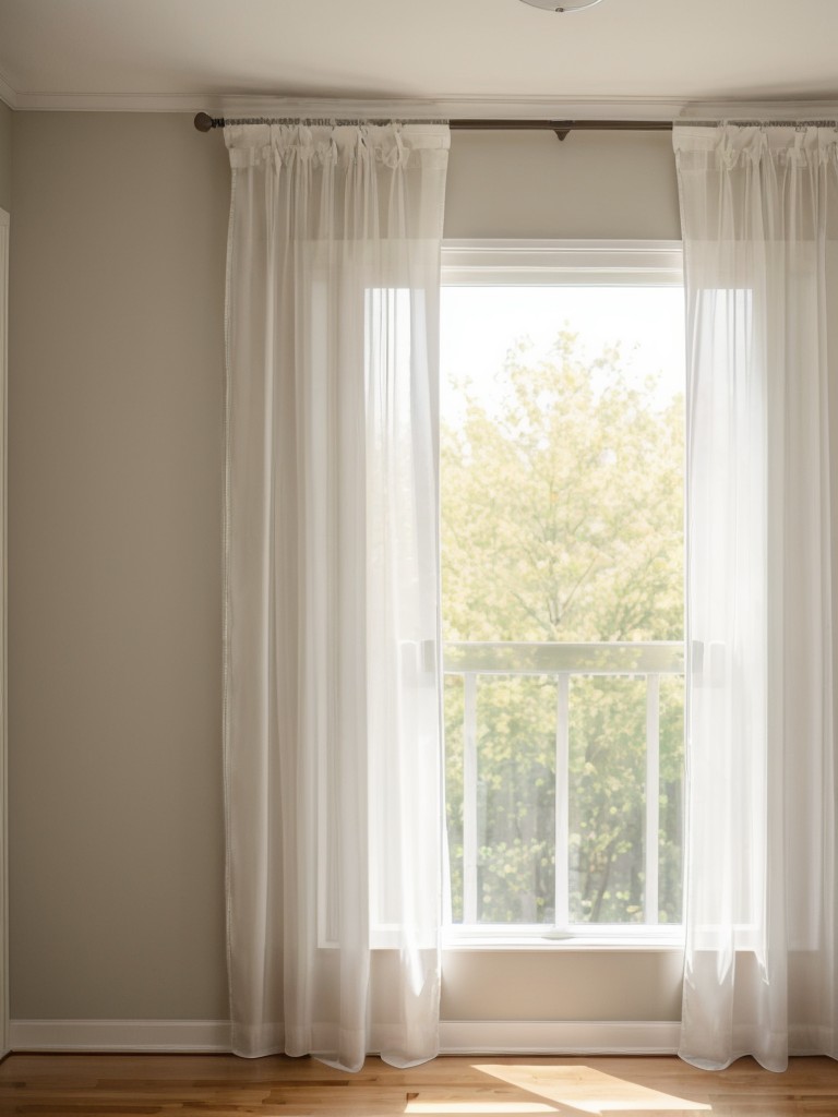 Opt for sheer or light-colored curtains to allow natural light to fill the space and create an airy atmosphere.