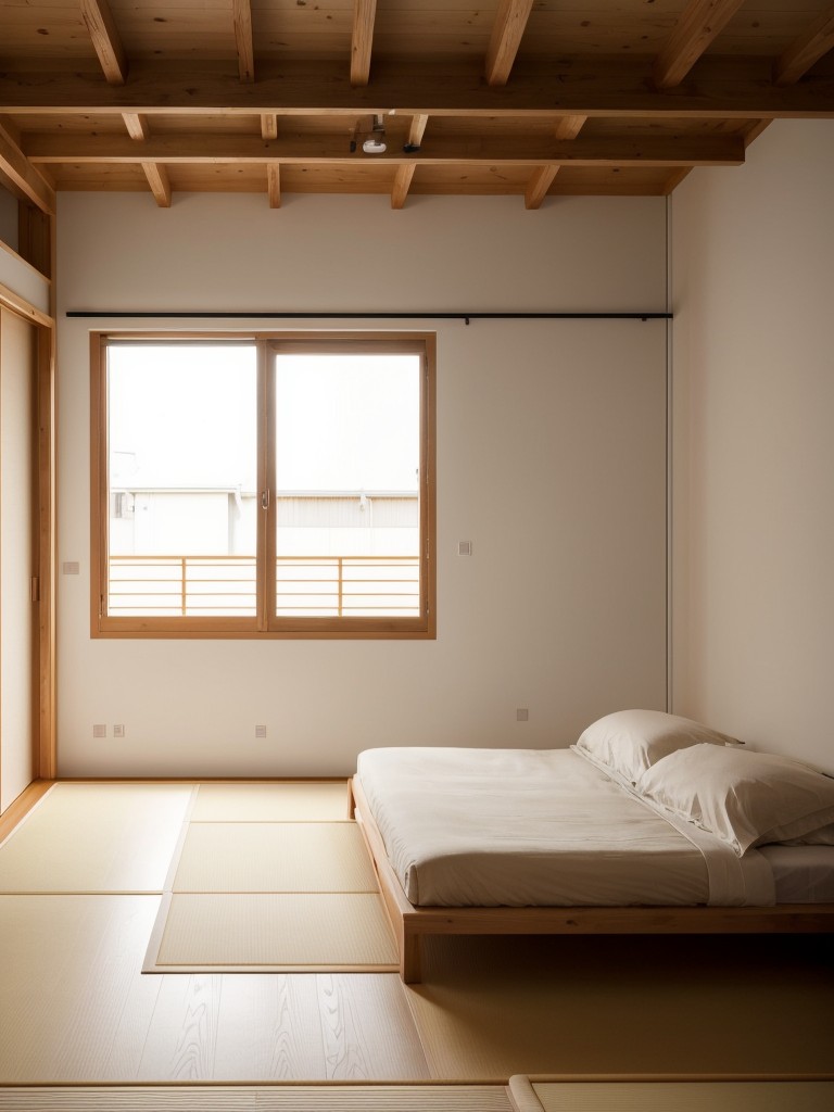 Japanese-inspired loft apartment, using clean lines, natural materials, and minimalist decor, promoting a sense of serenity and simplicity.