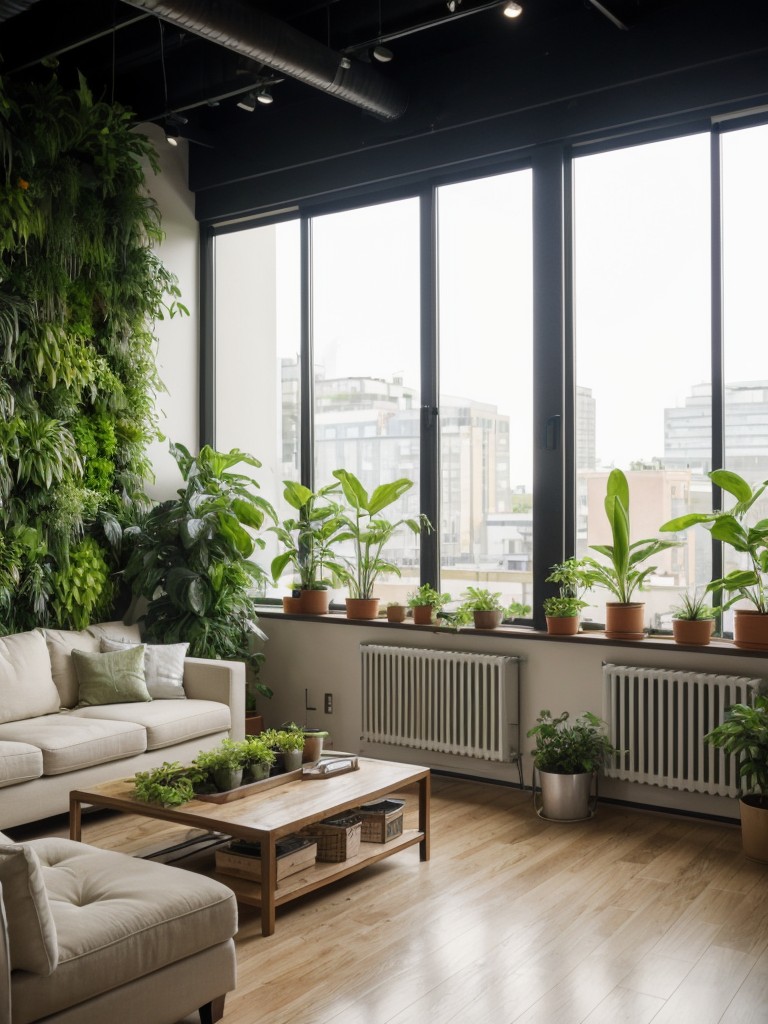 Incorporate greenery through indoor plants or a vertical garden to introduce a natural and refreshing element to your loft apartment design.