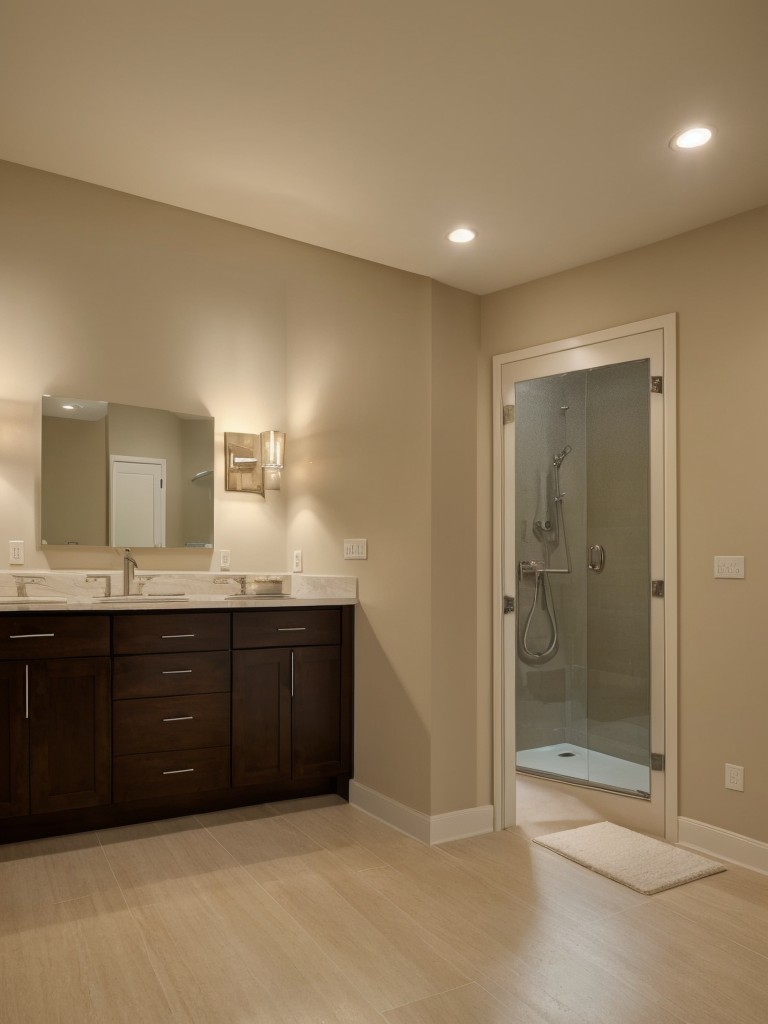 Install recessed lighting to create a warm and inviting atmosphere, while also illuminating specific areas of the room.