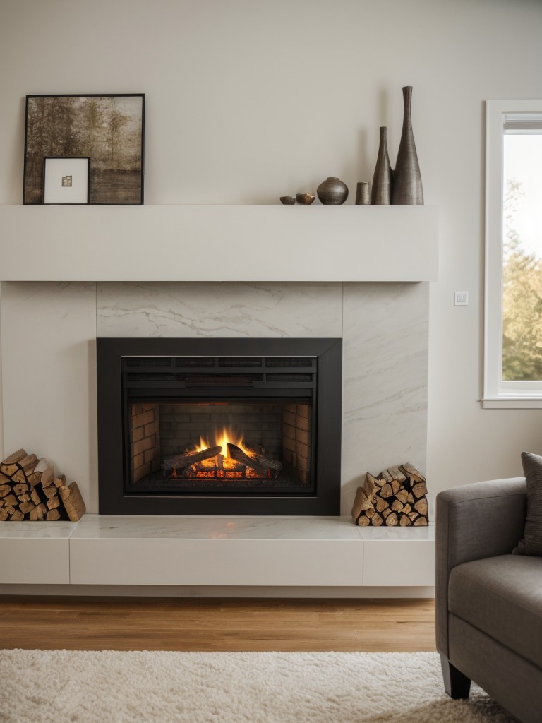 Install a stylish and modern fireplace as a focal point, creating a cozy ambiance during colder months.