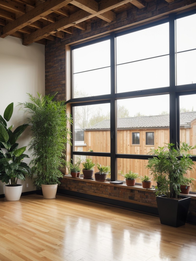 Introduce indoor plants to bring a touch of nature and freshness to the loft space.