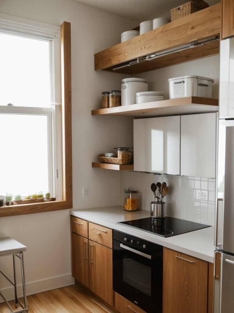 Making the most of every inch in small apartment kitchens by installing pull-out pantries, rolling kitchen carts, and foldable dining tables.