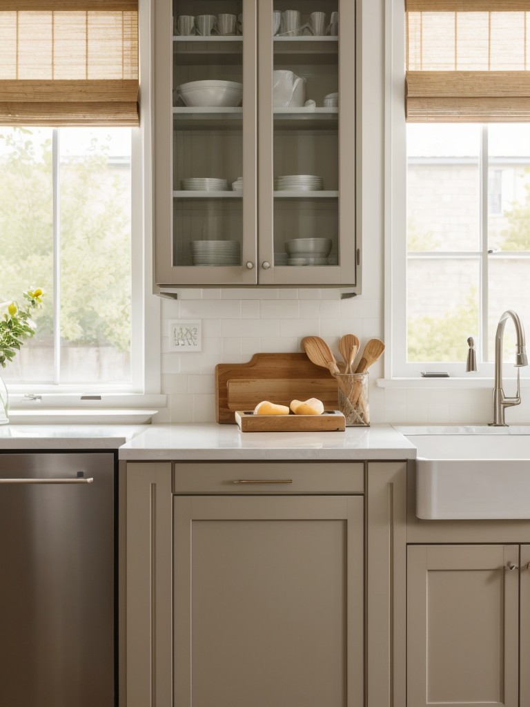 Maximizing natural light in small kitchen spaces with strategically placed mirrors, light-colored cabinetry, and sheer window treatments.
