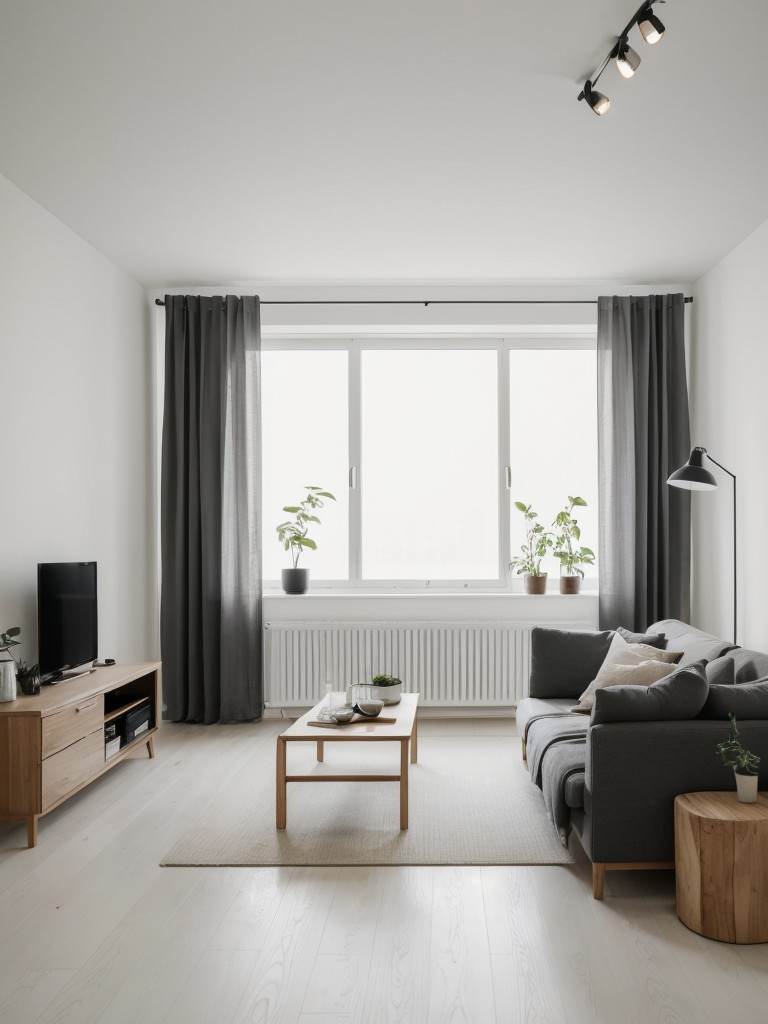 Create a Scandinavian-inspired apartment with minimalistic furniture, clean lines, and ample natural lighting for a fresh and inviting atmosphere.