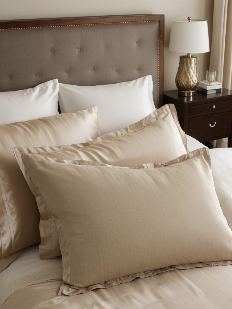 Choose high-quality, luxurious bedding materials like Egyptian cotton or silk to create a lavish and comfortable bedroom.