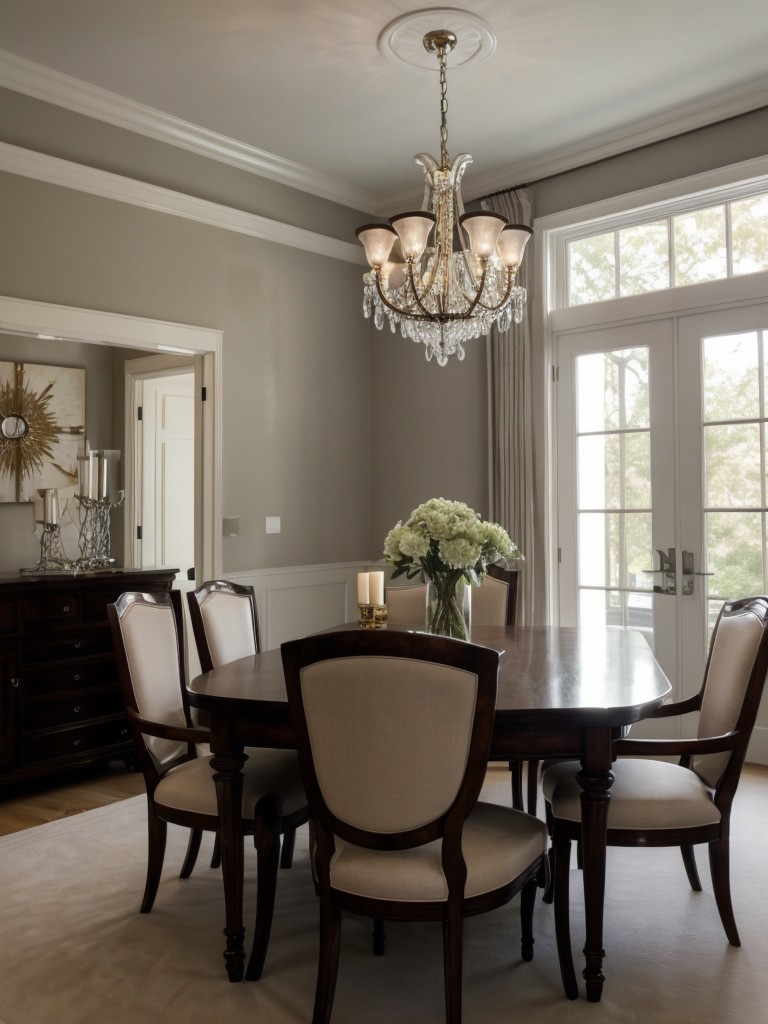 Use statement lighting fixtures and chandeliers to create a grand atmosphere.