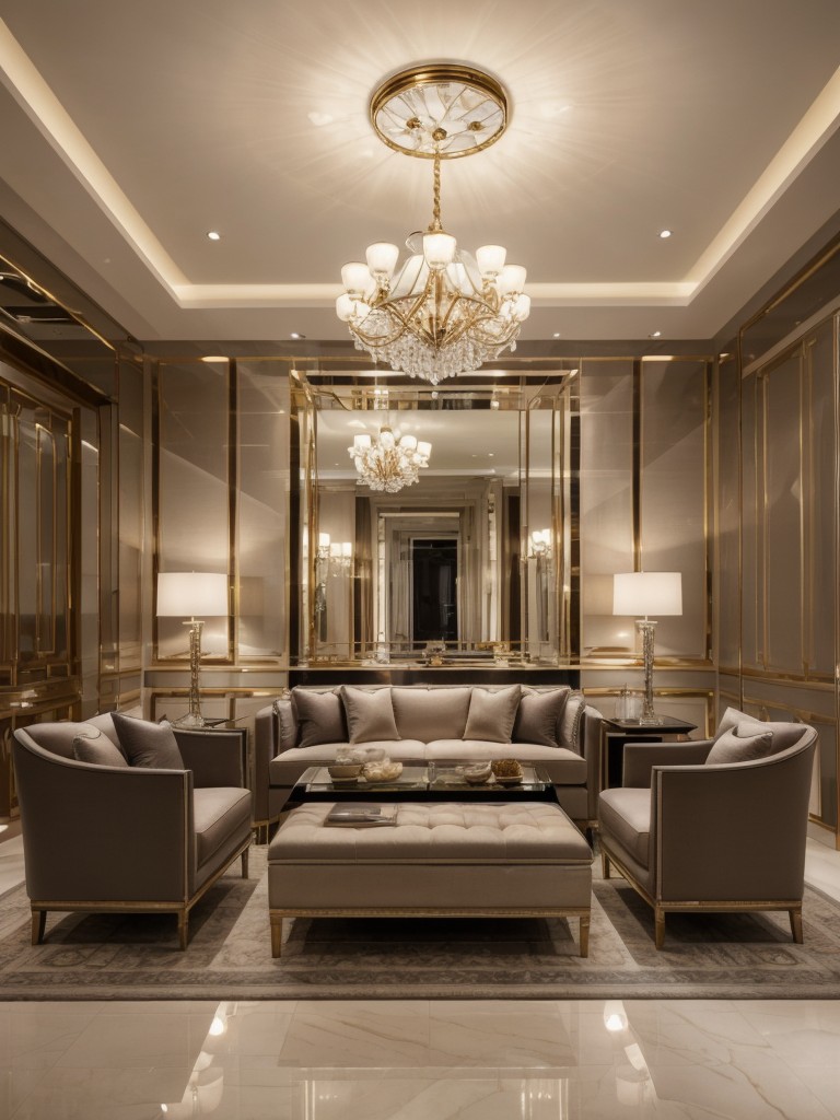 Designing a luxurious bachelor apartment with high-end finishes, elegant furniture pieces, and statement lighting fixtures to create a sophisticated ambiance.