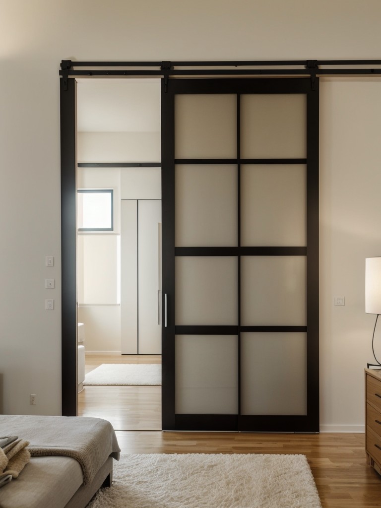 Incorporate sliding doors or room dividers to separate different areas of your apartment while maintaining an open and seamless layout.