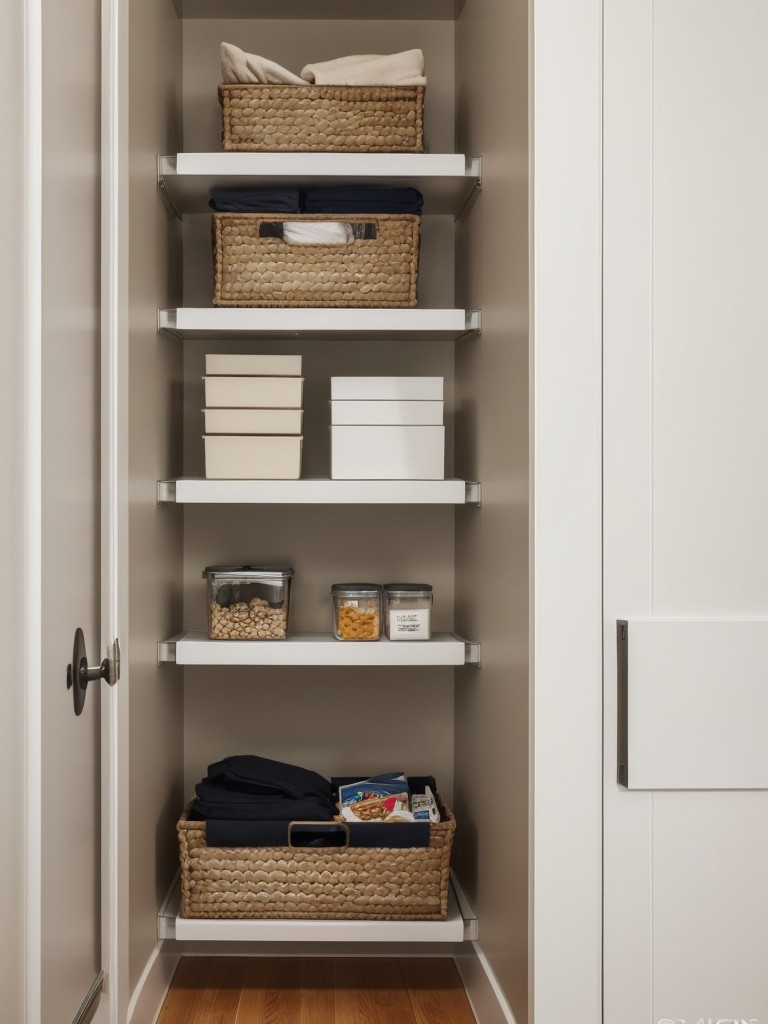 Utilize vertical space by installing floating shelves and wall-mounted storage solutions to keep your apartment organized and clutter-free.