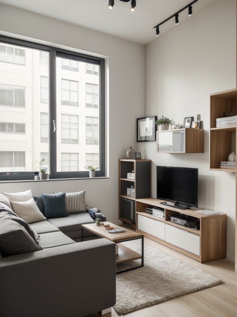 Embrace small-space living in a vacant apartment by showcasing smart storage solutions, compact furniture, and multifunctional pieces in your mini model setup.