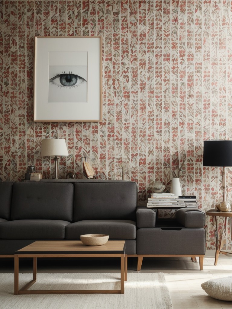 Play with patterns and prints in a vacant apartment by showcasing bold wallpapers, eye-catching fabrics, and a mix of textures in your mini model design.