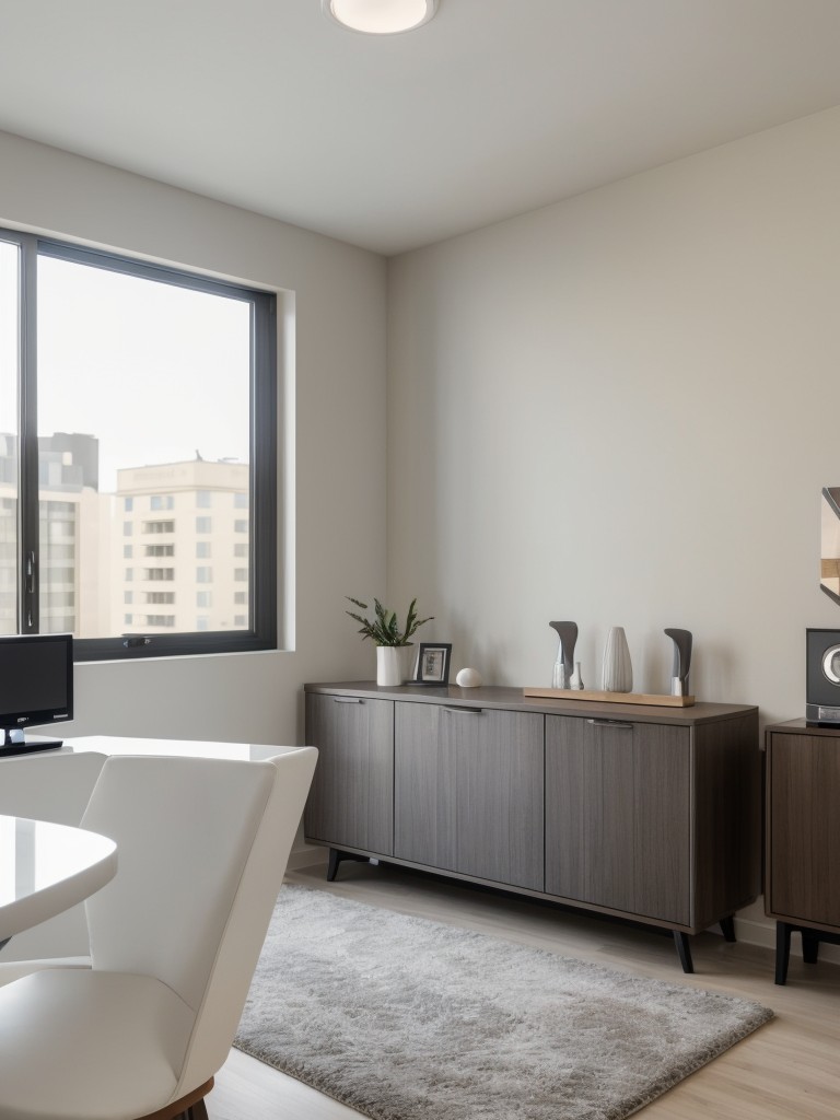 Showcase the benefits of a smart home in a vacant apartment by including innovative technologies like voice-activated assistants, automated lighting, and energy-efficient appliances in your mini model.