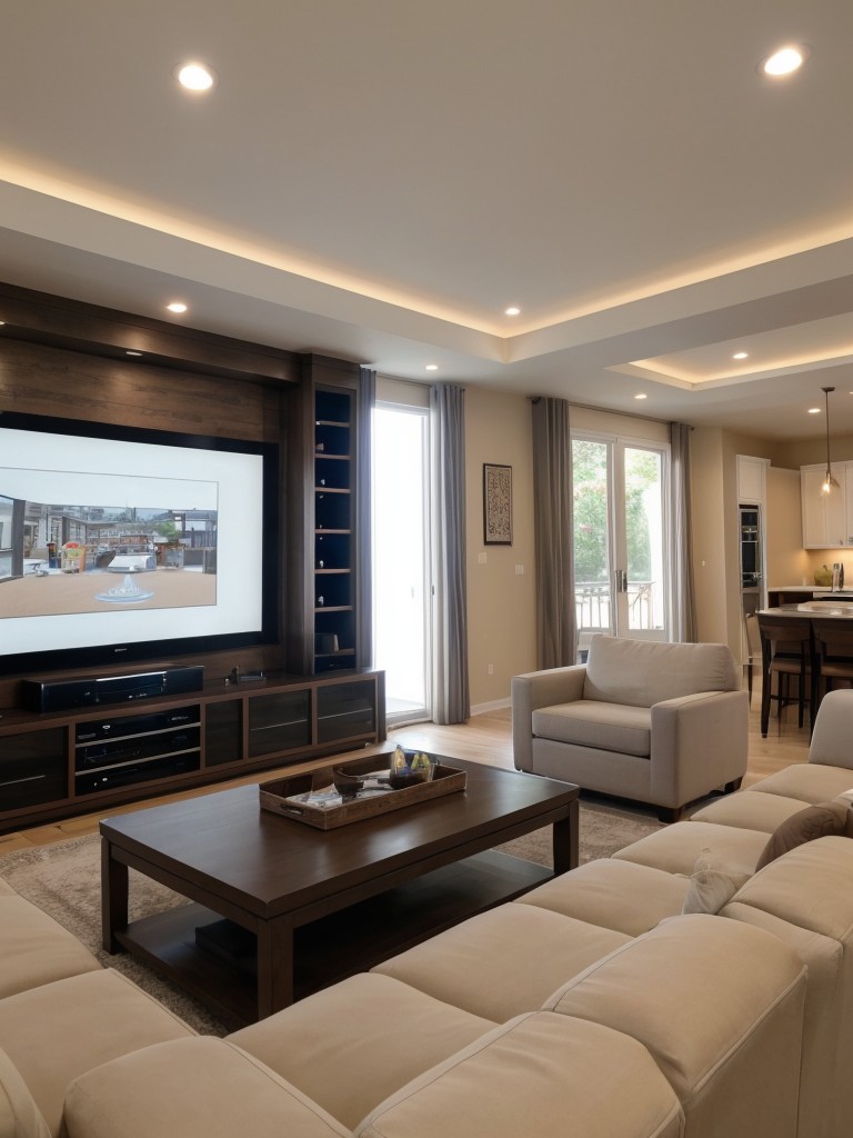 Consider incorporating smart home technology into your living room design, such as remote-controlled lighting or voice-activated entertainment systems, to enhance the modern feel.