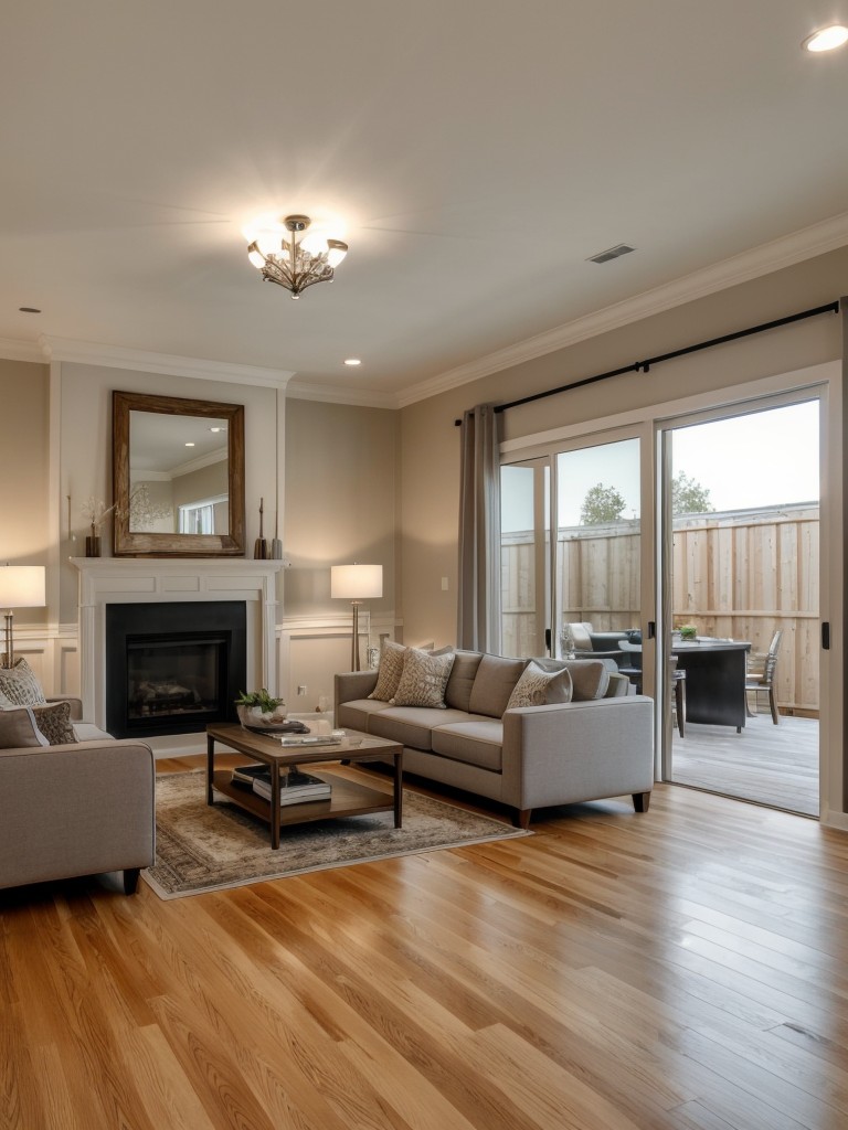 Experiment with different lighting options, such as recessed ceiling lights, track lighting, or floor lamps, to create different moods and highlight specific areas in your modern living room.