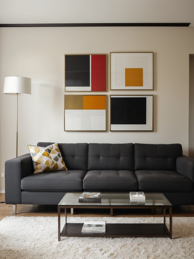 Incorporate statement pieces like a bold accent wall, contemporary artwork, or eye-catching furniture to add a modern touch to your living room.