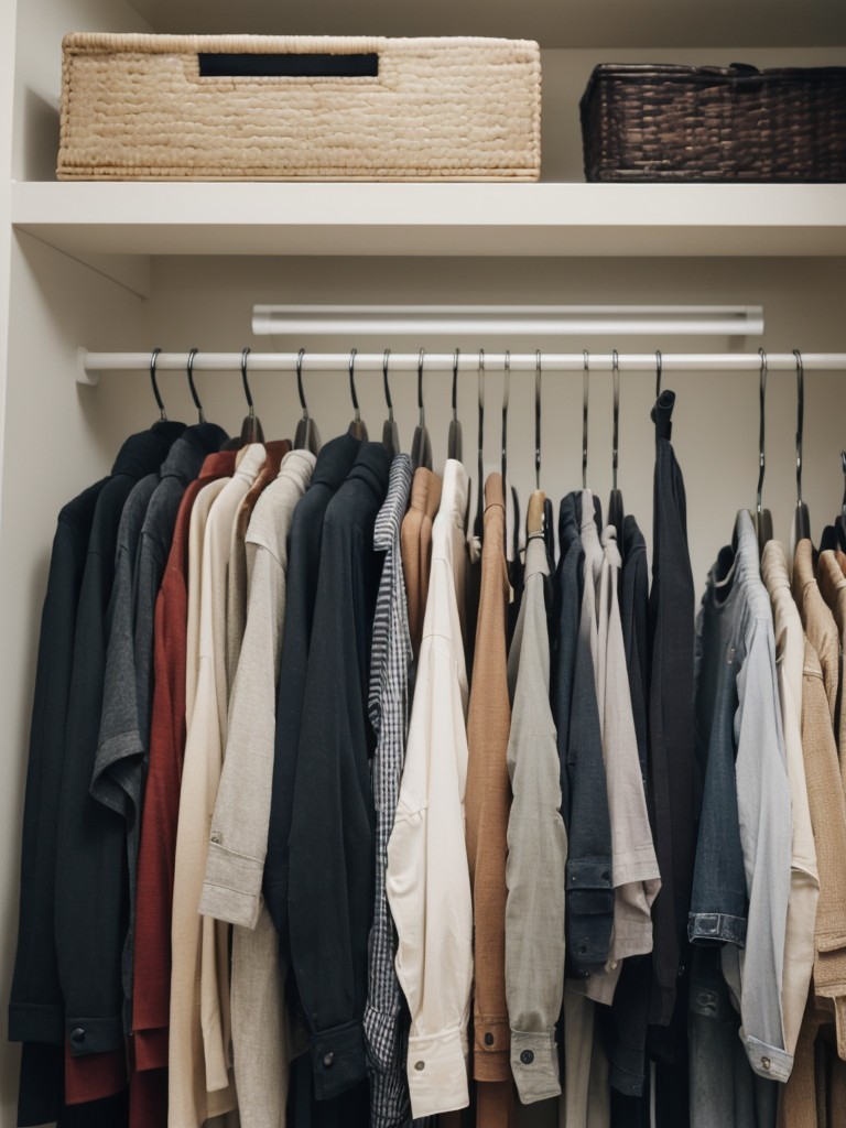 Make use of tension rods in closets or in-between walls to create additional hanging space for clothes or accessories.