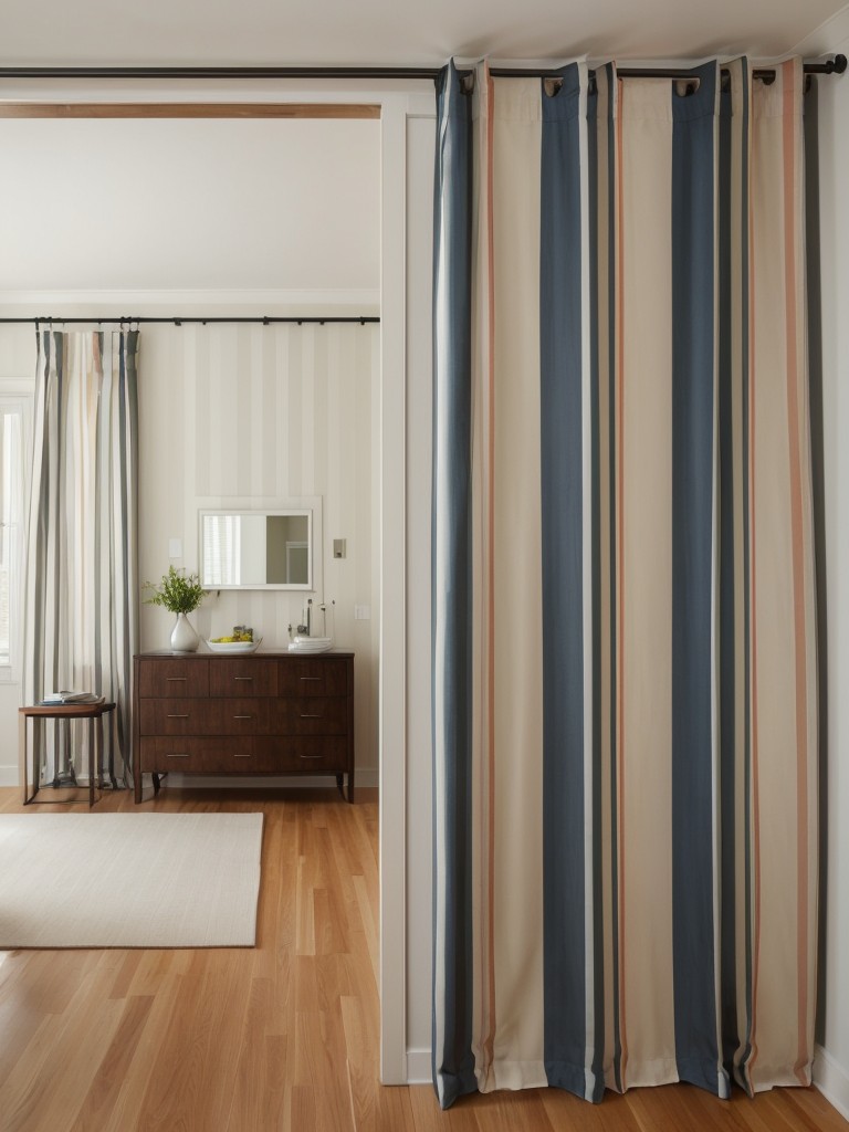 Accentuate height by using floor-to-ceiling curtains or vertical striped wallpapers to create the illusion of a taller space.