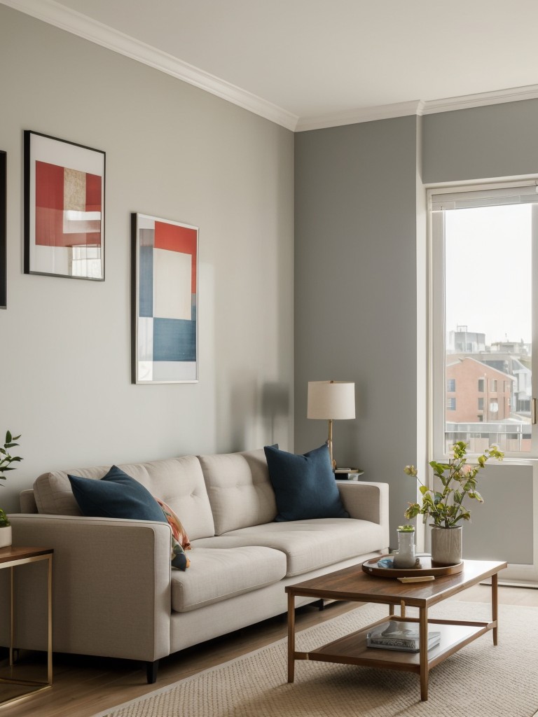 Incorporate a cohesive color scheme throughout the apartment to create a harmonious and visually pleasing environment.
