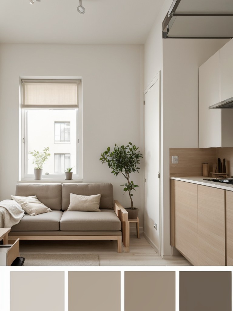 Utilize minimalist furniture and neutral color palettes to create a sense of openness and brightness in small apartments.