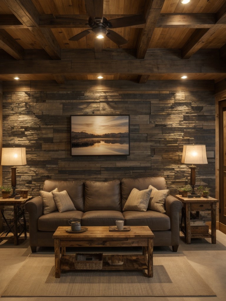 Utilize natural materials, such as wood or stone, to add warmth and texture to the space and create a cozy atmosphere.
