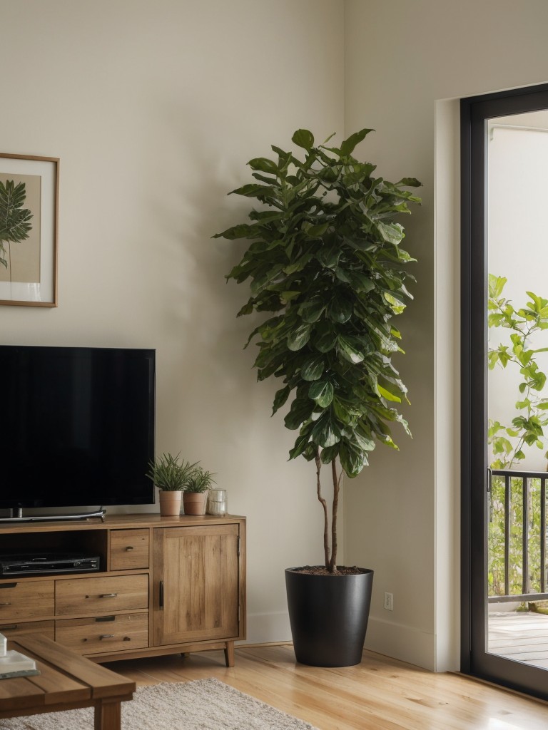 Incorporate natural elements, such as indoor plants and organic materials, to bring a touch of nature into your modern living room.