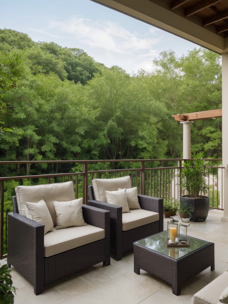 Introduce an outdoor oasis with a balcony or terrace, complete with comfortable seating, greenery, and breathtaking views.