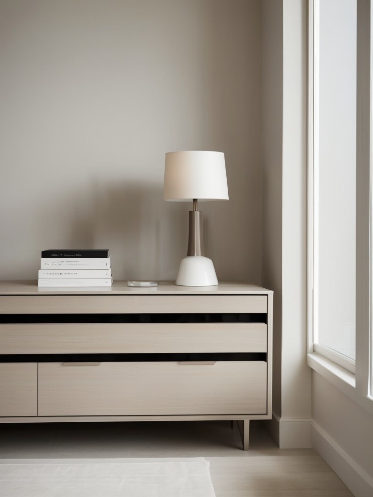 Opt for sleek and minimal furniture pieces in neutral tones to achieve a modern and sophisticated look.