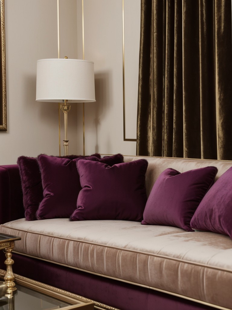 Use plush textures like velvet, silk, and faux fur to add depth and opulence to your apartment.