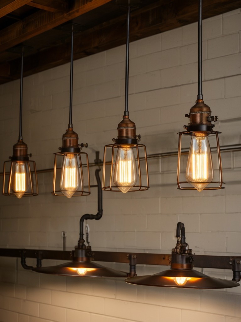 Industrial lighting fixtures: Incorporate industrial-style lighting fixtures with rust finishes or Edison bulbs to add a modern yet rustic ambiance to your apartment.