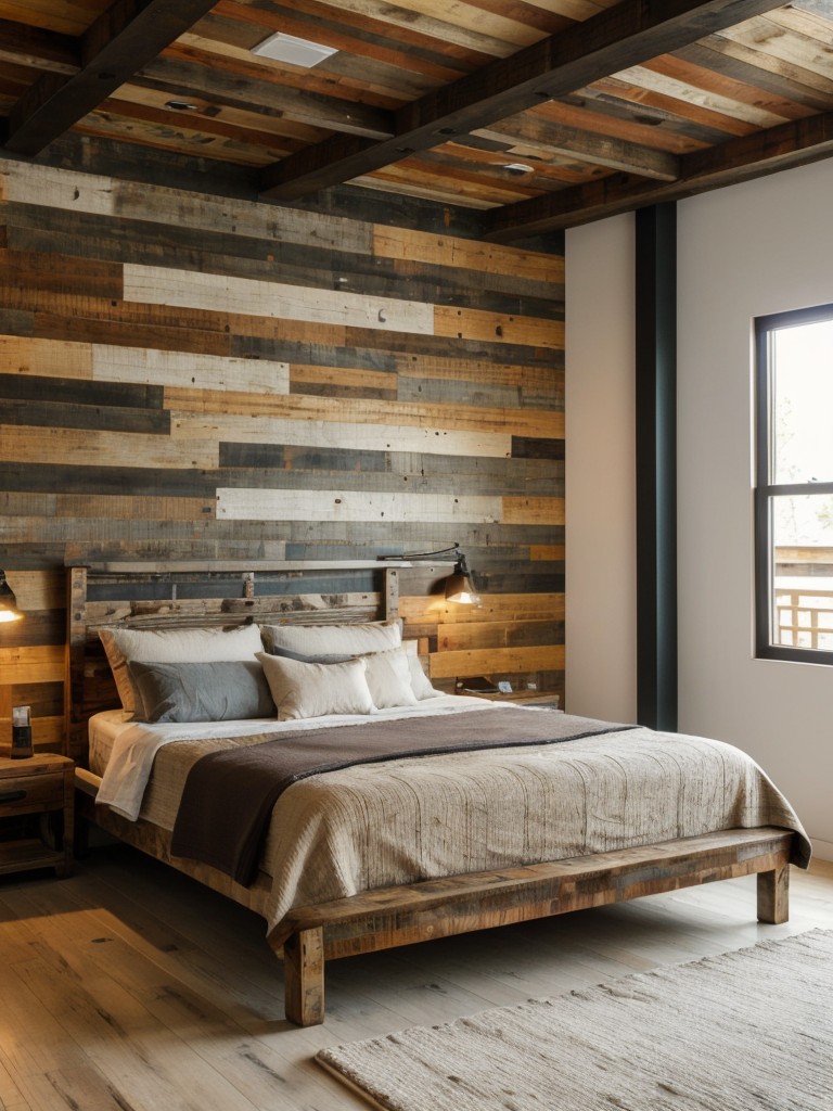 Reclaimed wood feature walls: Consider using reclaimed wood planks as a feature wall to add warmth, texture, and natural beauty to your modern rustic apartment.