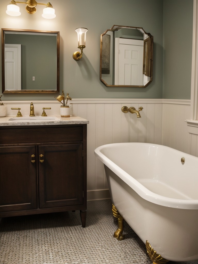 Vintage-inspired bathroom: Choose fixtures like clawfoot tubs, pedestal sinks, and vintage brass faucets to transform your bathroom into a charming and rustic retreat.