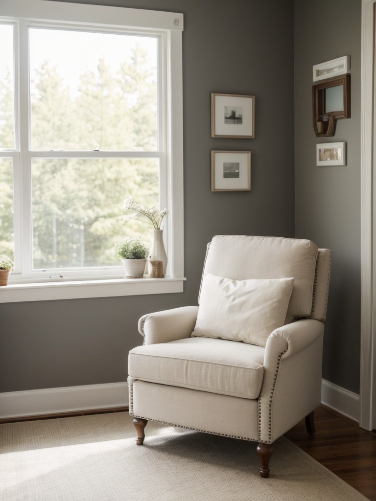 Consider adding a cozy reading nook with a comfortable chair or a window seat if space allows.