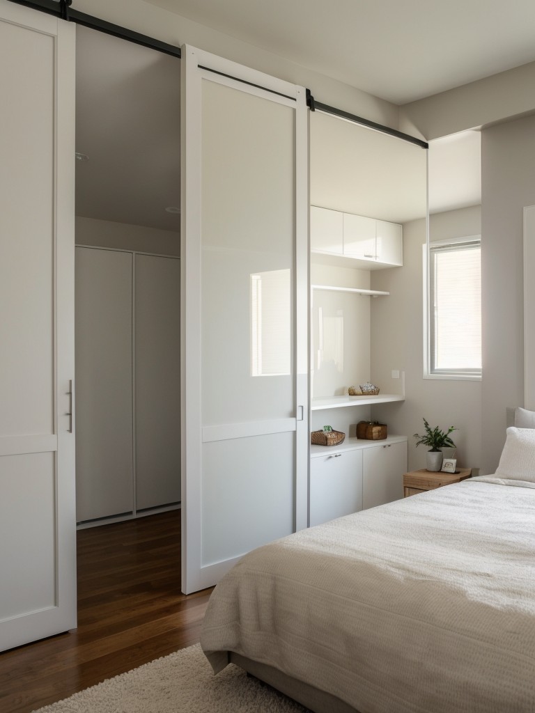 Use a well-designed room divider to separate the bedroom area from the rest of the living space.