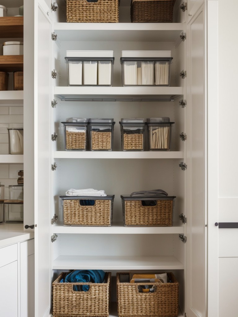 Implement smart storage solutions like floating shelves, built-in cabinets, and vertical organizers to keep the apartment tidy and organized.