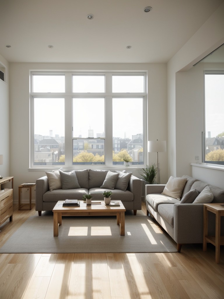 Incorporate natural light by installing large windows or skylights to make the small apartment feel bright and airy.