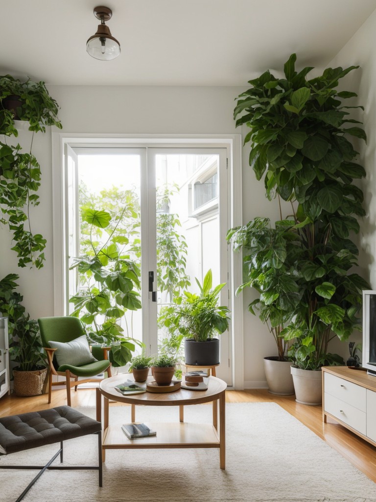 Incorporate plants and greenery to add a touch of nature and create a fresh and vibrant atmosphere in a small apartment.