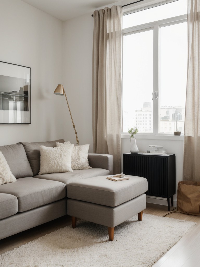 Opt for neutral color schemes and minimalistic décor to create a modern and clean aesthetic in a small apartment.